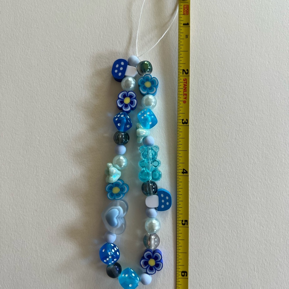 Blue 🩵🦋 Mixed Beads Phone Charm - Picture 3 of 3